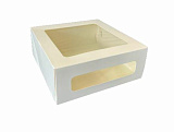 Коробка для пирожных, десертов Eco Cake с окном 240*240*100 White